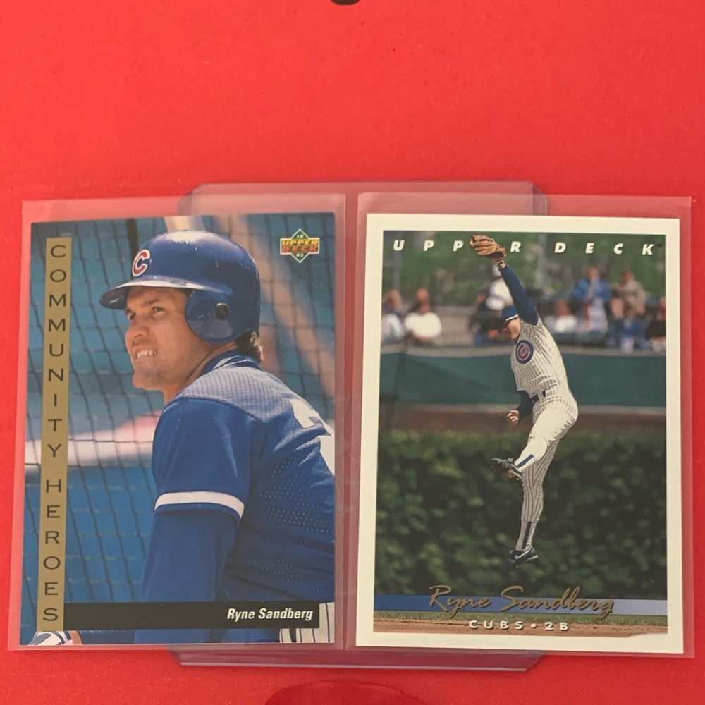 Ryne Sandberg #38 & #175 1993 Upper Deck Baseball Trading (2) Cards